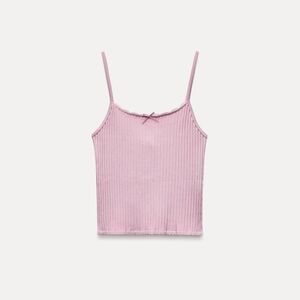 Zara Pink Ribbed Camisole Top